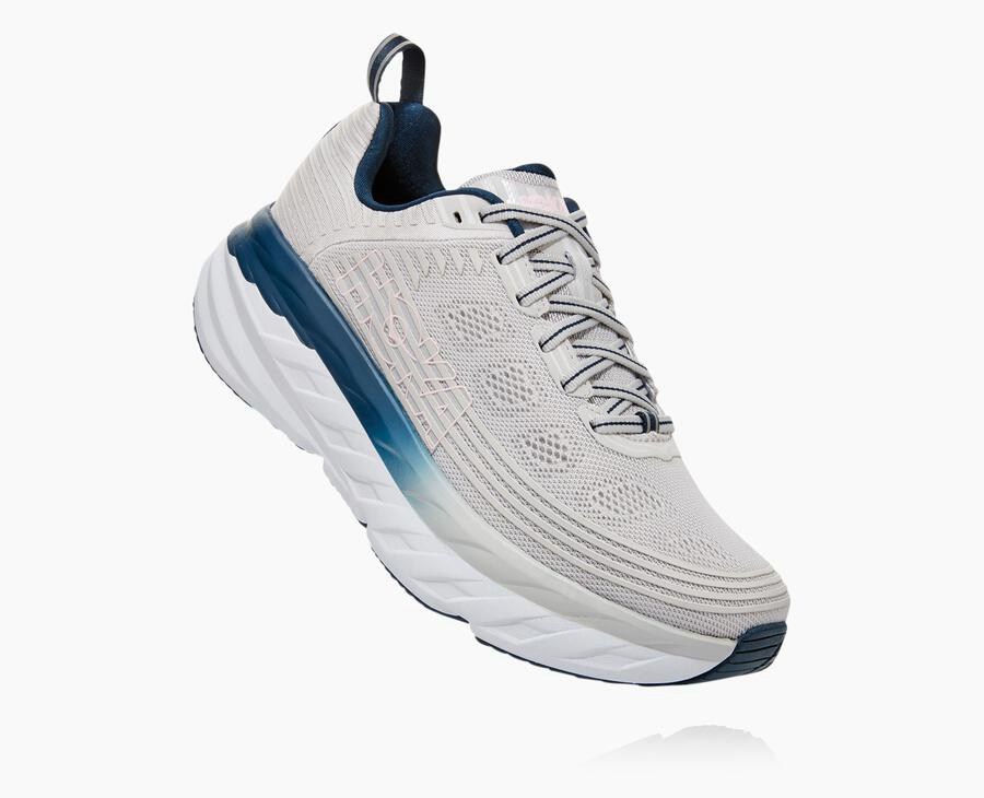 Walking Shoes Womens - Hoka One One Bondi 6 - Grey - DHGCIJK-64